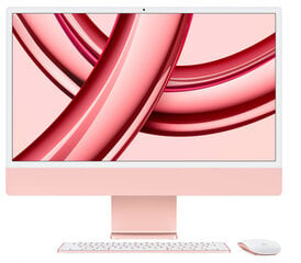 iMac 24” 4.5K Retina, Apple M3 8C CPU, 10C GPU/8GB/512GB SSD/Pink/INT - MQRU3ZE/A hind ja info | Lauaarvutid | hansapost.ee