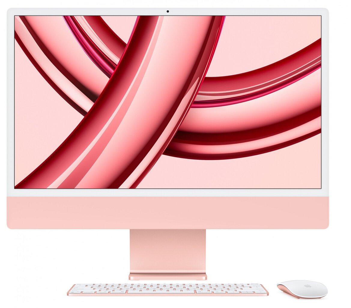iMac 24” 4.5K Retina, Apple M3 8C CPU, 8C GPU/8GB/256GB SSD/Pink/INT - MQRD3ZE/A hind ja info | Lauaarvutid | hansapost.ee