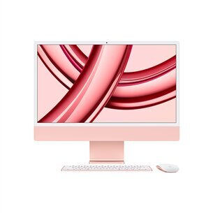 iMac 24” 4.5K Retina, Apple M3 8C CPU, 8C GPU/8GB/256GB SSD/Pink/SWE - MQRD3KS/A цена и информация | Lauaarvutid | hansapost.ee