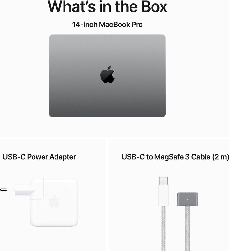 MacBook Pro 14" Apple M3 8C CPU, 10C GPU/8GB/1TB SSD/Space Gray/INT - MTL83ZE/A цена и информация | Sülearvutid | hansapost.ee