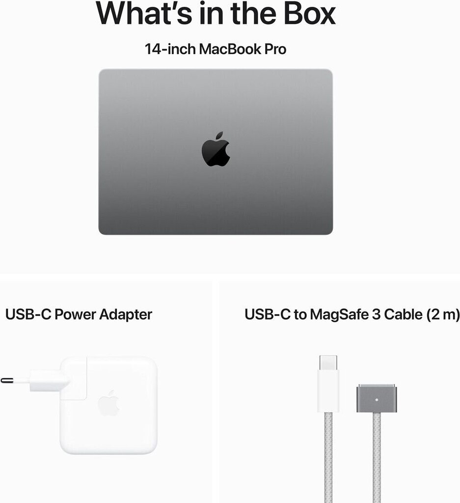 MacBook Pro 14" Apple M3 8C CPU, 10C GPU/8GB/512GB SSD/Space Gray/SWE - MTL73KS/A цена и информация | Sülearvutid | hansapost.ee