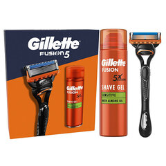 Raseerimiskomplekt Gillette Fusion 5: raseerija + habemeajamisgeel, 200 ml hind ja info | Raseerimisvahendid | hansapost.ee