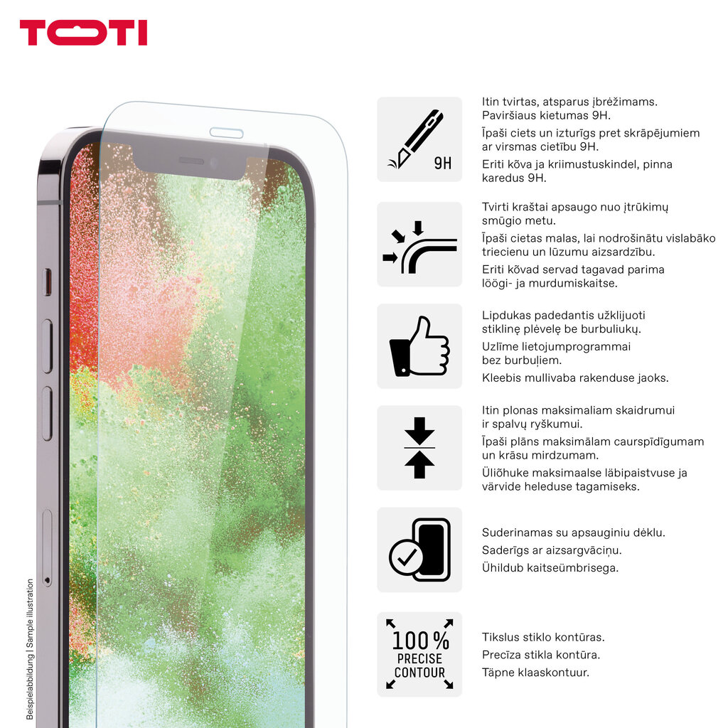 Kaitseklaas Toti iPhone 14 Plus цена и информация | Ekraani kaitseklaasid ja kaitsekiled | hansapost.ee