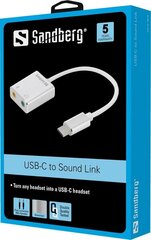 Sandberg USB-C ühendamiseks Sound Link цена и информация | Адаптеры и USB-hub | hansapost.ee