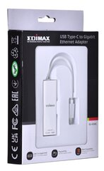 Edimax USB3.2 Type C в Gigabit Ethernet цена и информация | Адаптеры, USB-разветвители | hansapost.ee