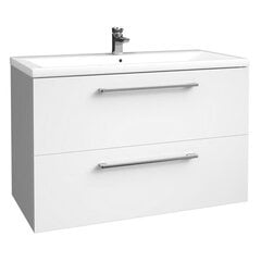 Шкаф для ванной комнаты Kamė Duet 80 SH, с умывальником, белый цвет цена и информация | Шкафчики для ванной | hansapost.ee
