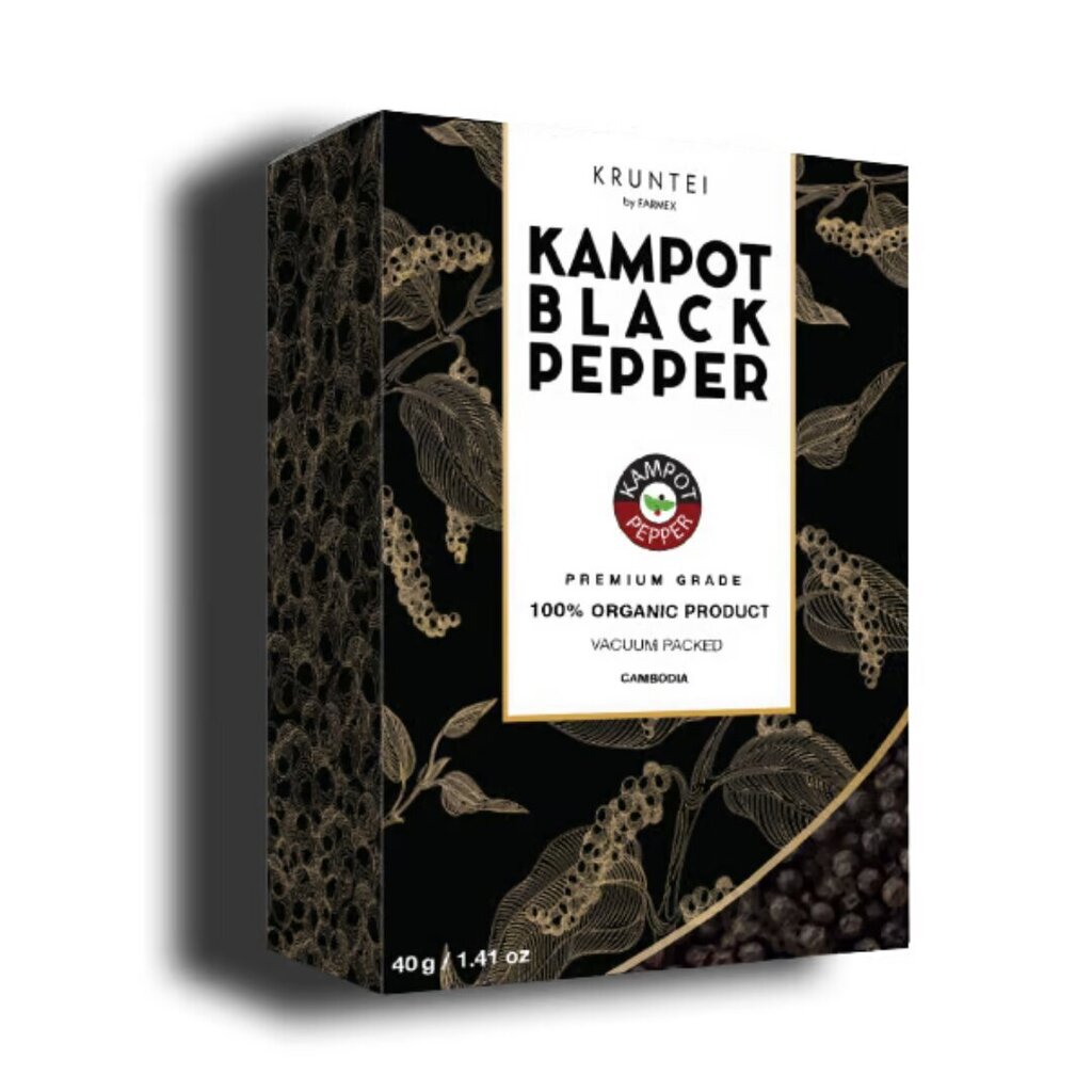 Must pipar Kampot, 40 gr hind ja info | Vürtsid ja maitseaine komplektid | hansapost.ee