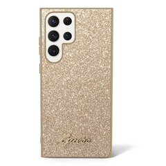 Guess PC|TPU Glitter Flakes Metal Logo Case for Samsung Galaxy S23 Ultra Gold цена и информация | Чехлы для телефонов | hansapost.ee