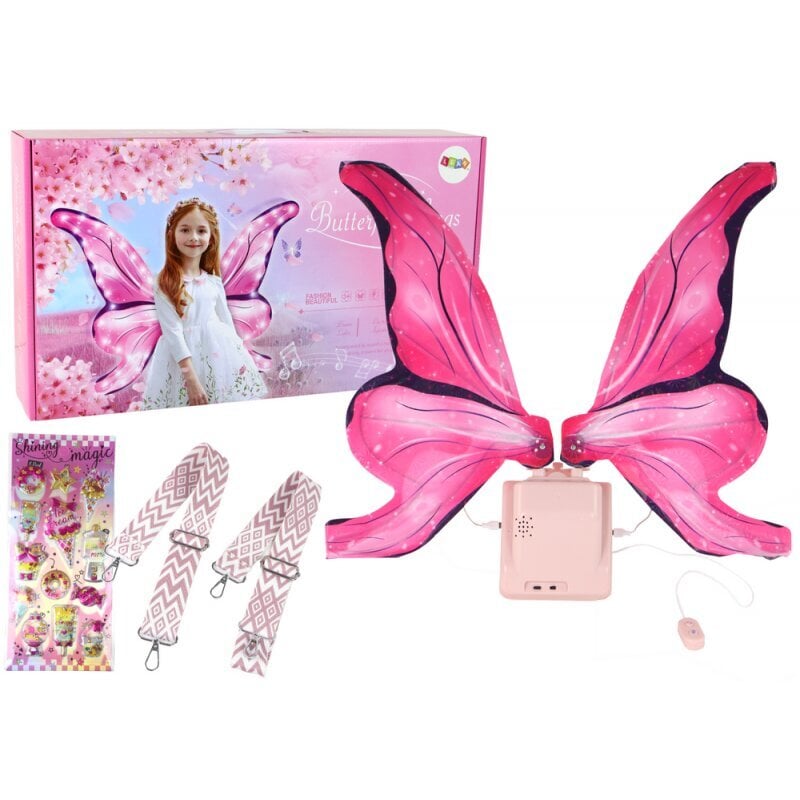 LED Melody Pink Fairy Butterfly Wings Set цена и информация | Kostüümid ja maskid | hansapost.ee