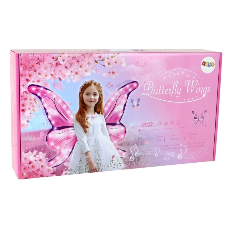 LED Melody Pink Fairy Butterfly Wings Set цена и информация | Kostüümid ja maskid | hansapost.ee