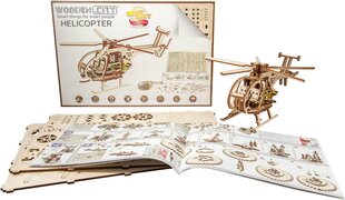 Деревянный 3D-конструктор Wooden City Вертолет, 194 шт. цена и информация | Конструкторы и кубики | hansapost.ee
