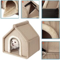 Лежак раскладной Doggy Diamond Ekolen R3, 60x50x52 см, бежевый цвет цена и информация | Лежаки, домики | hansapost.ee