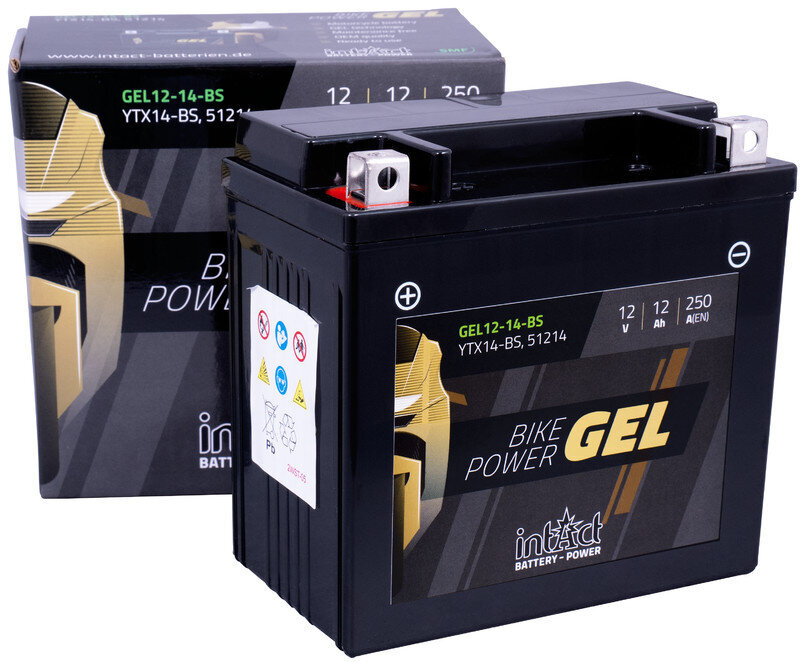 Aku mootorrataste jaoks intAct Battery-Power GEL YTX14-BS 12V 12Ah c20 250A hind ja info | Mootorrataste akud | hansapost.ee