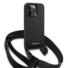 Karl Lagerfeld Monogram Crossbody Case for iPhone 14 Pro Black цена и информация | Чехлы для телефонов | hansapost.ee