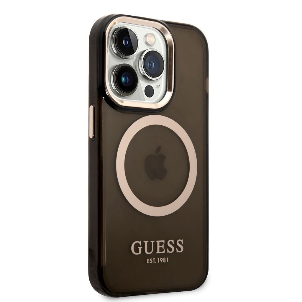 Guess Translucent MagSafe Compatible Case for iPhone 14 Pro Max Black цена и информация | Telefonide kaitsekaaned ja -ümbrised | hansapost.ee