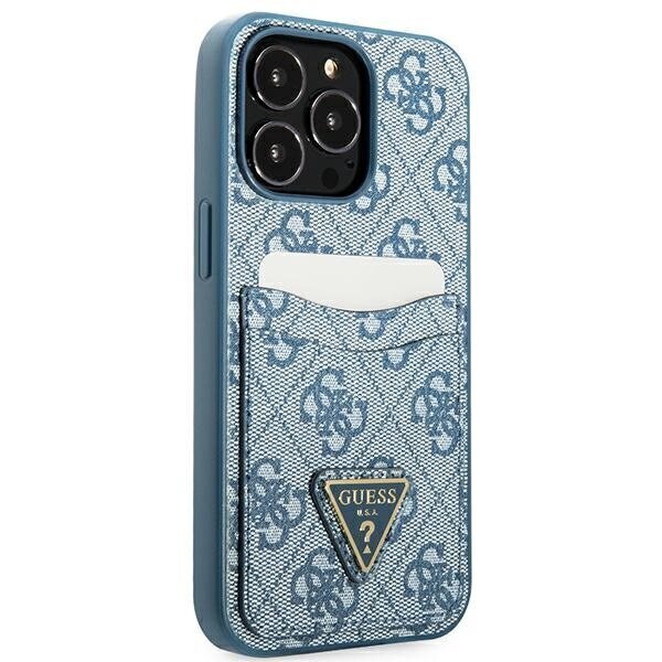 Guess GUHCP13LP4TPB iPhone 13 Pro | 13 6,1" niebieski|blue hardcase 4G Triangle Logo Cardslot hind ja info | Telefonide kaitsekaaned ja -ümbrised | hansapost.ee