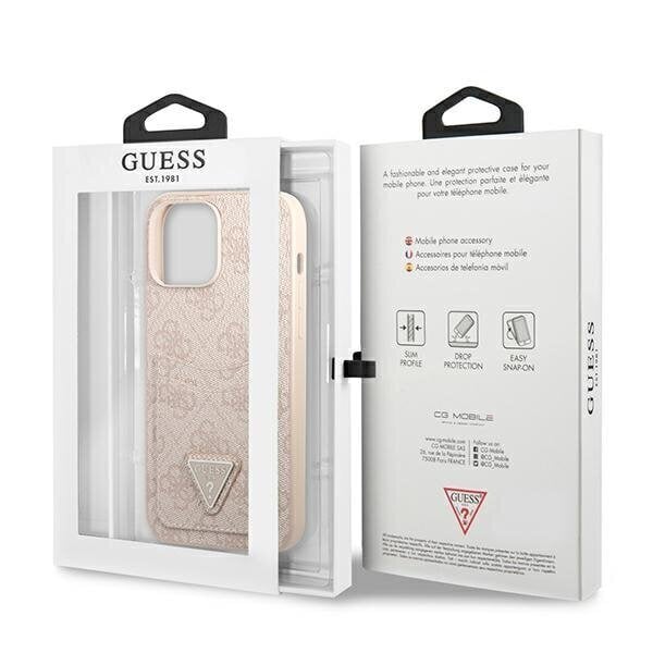 Guess GUHCP13LP4TPP iPhone 13 Pro | 13 6,1" różowy|pink hardcase 4G Triangle Logo Cardslot цена и информация | Telefonide kaitsekaaned ja -ümbrised | hansapost.ee