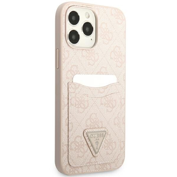 Guess GUHCP13LP4TPP iPhone 13 Pro | 13 6,1" różowy|pink hardcase 4G Triangle Logo Cardslot цена и информация | Telefonide kaitsekaaned ja -ümbrised | hansapost.ee