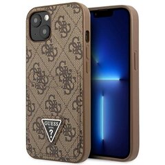 Guess GUHCP13SP4TPW iPhone 13 mini 5,4" brown hardcase 4G Triangle Logo Cardslot hind ja info | Telefonide kaitsekaaned ja -ümbrised | hansapost.ee