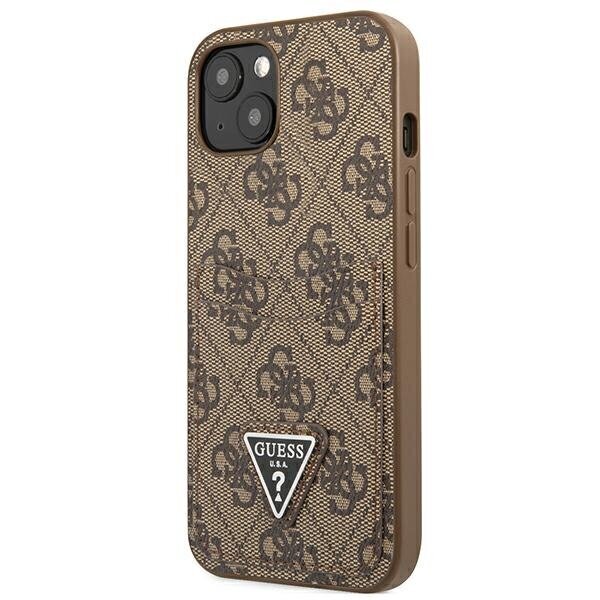 Guess GUHCP13SP4TPW iPhone 13 mini 5,4" brown hardcase 4G Triangle Logo Cardslot цена и информация | Telefonide kaitsekaaned ja -ümbrised | hansapost.ee