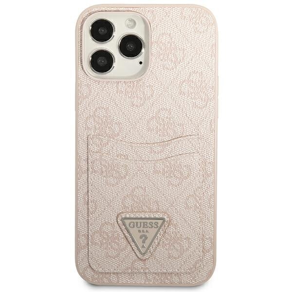 Guess GUHCP13XP4TPP iPhone 13 Pro Max 6,7" różowy|pink hardcase 4G Triangle Logo Cardslot цена и информация | Telefonide kaitsekaaned ja -ümbrised | hansapost.ee