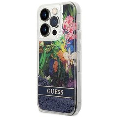 Guess GUHCP14XLFLSB iPhone 14 Pro Max 6,7" blue hardcase Flower Liquid Glitter цена и информация | Чехлы для телефонов | hansapost.ee