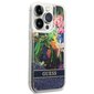 Guess GUHCP14XLFLSB iPhone 14 Pro Max 6,7" blue hardcase Flower Liquid Glitter hind ja info | Telefonide kaitsekaaned ja -ümbrised | hansapost.ee