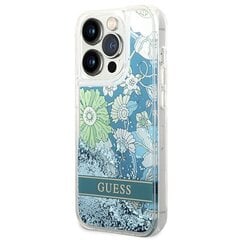 Guess GUHCP14XLFLSN iPhone 14 Pro Max 6,7" green hardcase Flower Liquid Glitter hind ja info | Telefonide kaitsekaaned ja -ümbrised | hansapost.ee