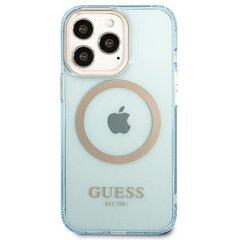 Guess GUHMP13LHTCMB iPhone 13 Pro | 13 6,1" niebieski|blue hard case Gold Outline Translucent MagSafe hind ja info | Telefonide kaitsekaaned ja -ümbrised | hansapost.ee