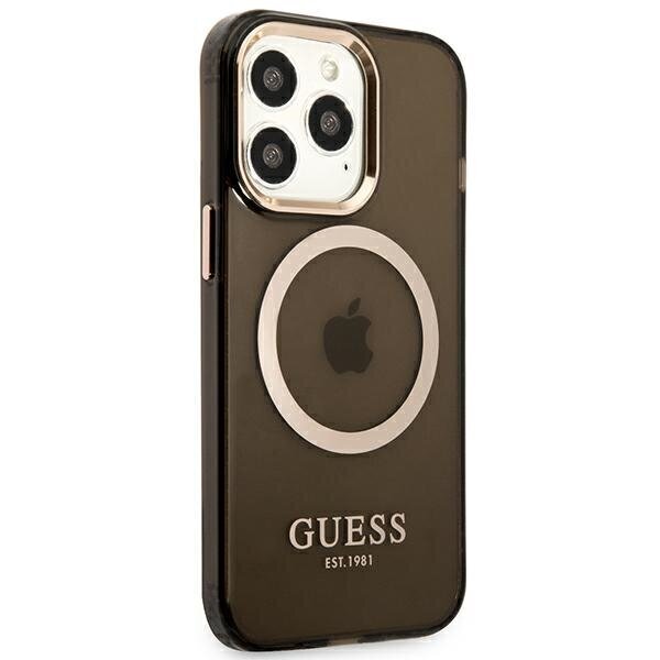 Guess GUHMP13LHTCMK iPhone 13 Pro | 13 6,1" czarny|black hard case Gold Outline Translucent MagSafe цена и информация | Telefonide kaitsekaaned ja -ümbrised | hansapost.ee