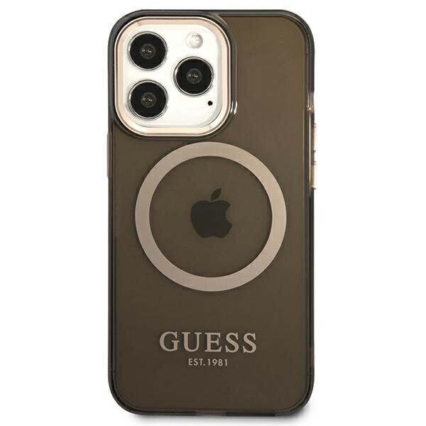 Guess GUHMP13LHTCMK iPhone 13 Pro | 13 6,1" czarny|black hard case Gold Outline Translucent MagSafe hind ja info | Telefonide kaitsekaaned ja -ümbrised | hansapost.ee