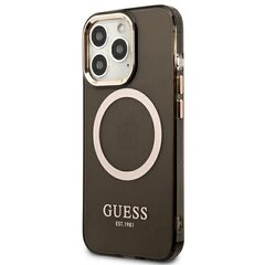 Guess GUHMP13LHTCMK iPhone 13 Pro | 13 6,1" czarny|black hard case Gold Outline Translucent MagSafe цена и информация | Чехлы для телефонов | hansapost.ee
