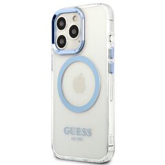 Guess GUHMP13LHTRMB iPhone 13 Pro | 13 6,1" niebieski|blue hard case Metal Outline Magsafe hind ja info | Telefonide kaitsekaaned ja -ümbrised | hansapost.ee