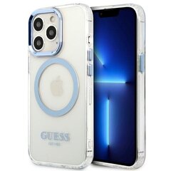 Guess GUHMP13LHTRMB iPhone 13 Pro | 13 6,1" niebieski|blue hard case Metal Outline Magsafe цена и информация | Чехлы для телефонов | hansapost.ee