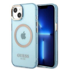 Guess GUHMP13MHTCMB iPhone 13 6,1" niebieski|blue hard case Gold Outline Translucent MagSafe цена и информация | Чехлы для телефонов | hansapost.ee