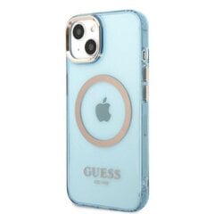 Guess GUHMP13MHTCMB iPhone 13 6,1" niebieski|blue hard case Gold Outline Translucent MagSafe цена и информация | Чехлы для телефонов | hansapost.ee