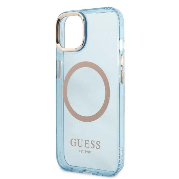 Guess GUHMP13MHTCMB iPhone 13 6,1" blue hard case Gold Outline Translucent MagSafe hind ja info | Telefonide kaitsekaaned ja -ümbrised | hansapost.ee