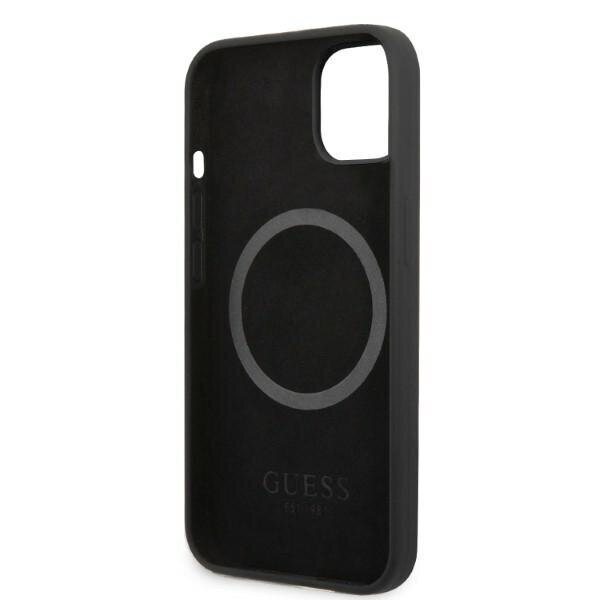 Guess GUHMP13SSPLK iPhone 13 mini 5,4" czarny|black hard case Silicone Logo Plate MagSafe hind ja info | Telefonide kaitsekaaned ja -ümbrised | hansapost.ee