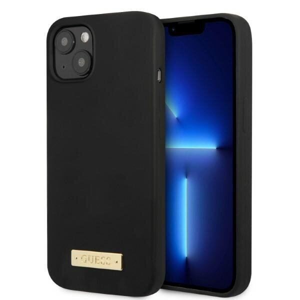 Guess GUHMP13SSPLK iPhone 13 mini 5,4" czarny|black hard case Silicone Logo Plate MagSafe цена и информация | Telefonide kaitsekaaned ja -ümbrised | hansapost.ee