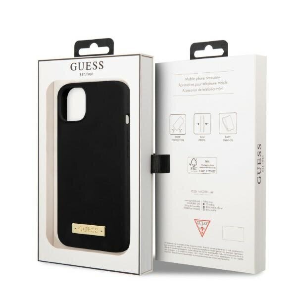 Guess GUHMP13SSPLK iPhone 13 mini 5,4" czarny|black hard case Silicone Logo Plate MagSafe hind ja info | Telefonide kaitsekaaned ja -ümbrised | hansapost.ee
