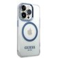 Guess GUHMP14LHTRMB iPhone 14 Pro 6,1" blue hard case Metal Outline Magsafe hind ja info | Telefonide kaitsekaaned ja -ümbrised | hansapost.ee