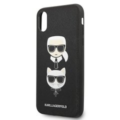 Karl Lagerfeld KLHCI65SAKICKCBK iPhone XS Max czarny|black hardcase Saffiano Karl&Choupette Head цена и информация | Чехлы для телефонов | hansapost.ee