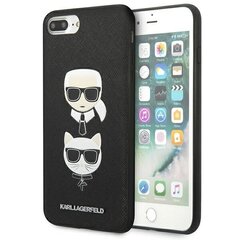 Karl Lagerfeld KLHCI8LSAKICKCBK iPhone 7 Plus | 8 Plus black hardcase Saffiano Karl&Choupette Head hind ja info | Telefonide kaitsekaaned ja -ümbrised | hansapost.ee