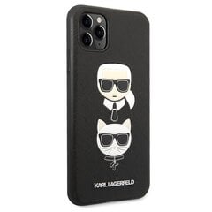 Karl Lagerfeld KLHCN65SAKICKCBK iPhone 11 Pro Max 6,5" black hardcase Saffiano Karl&Choupette Head hind ja info | Telefonide kaitsekaaned ja -ümbrised | hansapost.ee