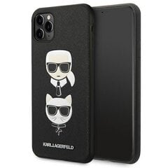 Karl Lagerfeld KLHCN65SAKICKCBK iPhone 11 Pro Max 6,5" black hardcase Saffiano Karl&Choupette Head hind ja info | Telefonide kaitsekaaned ja -ümbrised | hansapost.ee
