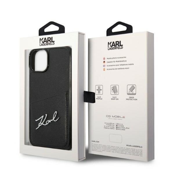 Karl Lagerfeld KLHCP14MCSSK iPhone 14 Plus 6,7" hardcase czarny|black Signature Logo Cardslot цена и информация | Telefonide kaitsekaaned ja -ümbrised | hansapost.ee