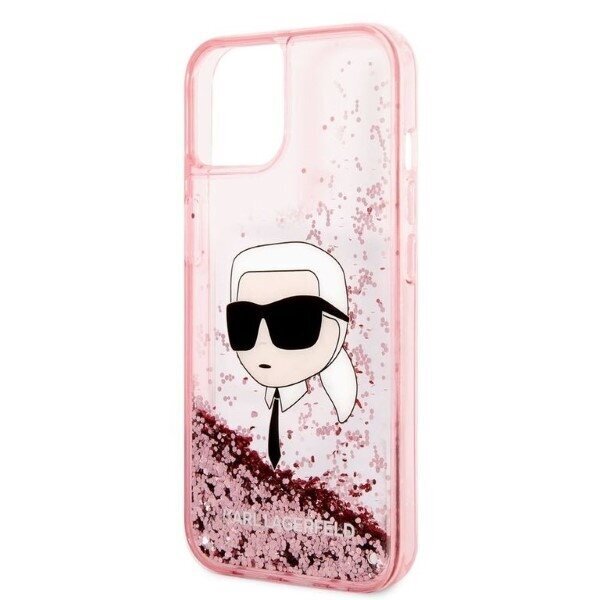 Karl Lagerfeld KLHCP14SLNKHCP iPhone 14 6,1" pink hardcase Glitter Karl Head hind ja info | Telefonide kaitsekaaned ja -ümbrised | hansapost.ee