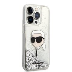 Karl Lagerfeld KLHCP14XLNKHCH iPhone 14 Pro Max 6,7" silver hardcase Glitter Karl Head hind ja info | Telefonide kaitsekaaned ja -ümbrised | hansapost.ee