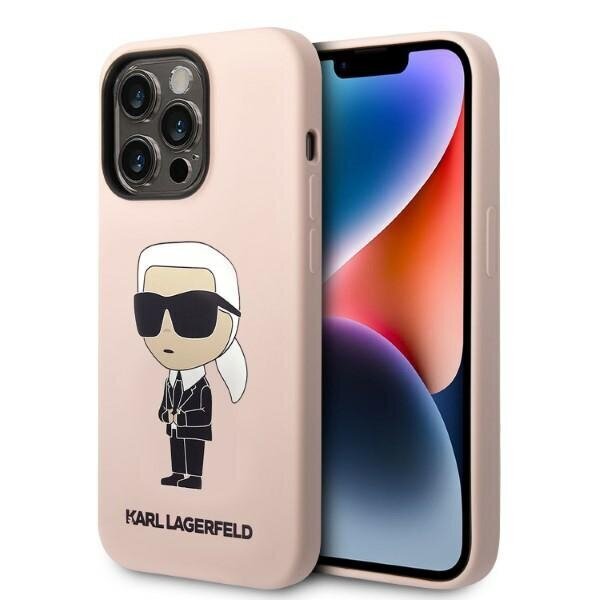 Karl Lagerfeld KLHMP14LSNIKBCP iPhone 14 Pro 6,1" hardcase pink Silicone Ikonik Magsafe цена и информация | Telefonide kaitsekaaned ja -ümbrised | hansapost.ee