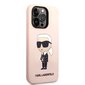 Karl Lagerfeld KLHMP14LSNIKBCP iPhone 14 Pro 6,1" hardcase pink Silicone Ikonik Magsafe цена и информация | Telefonide kaitsekaaned ja -ümbrised | hansapost.ee